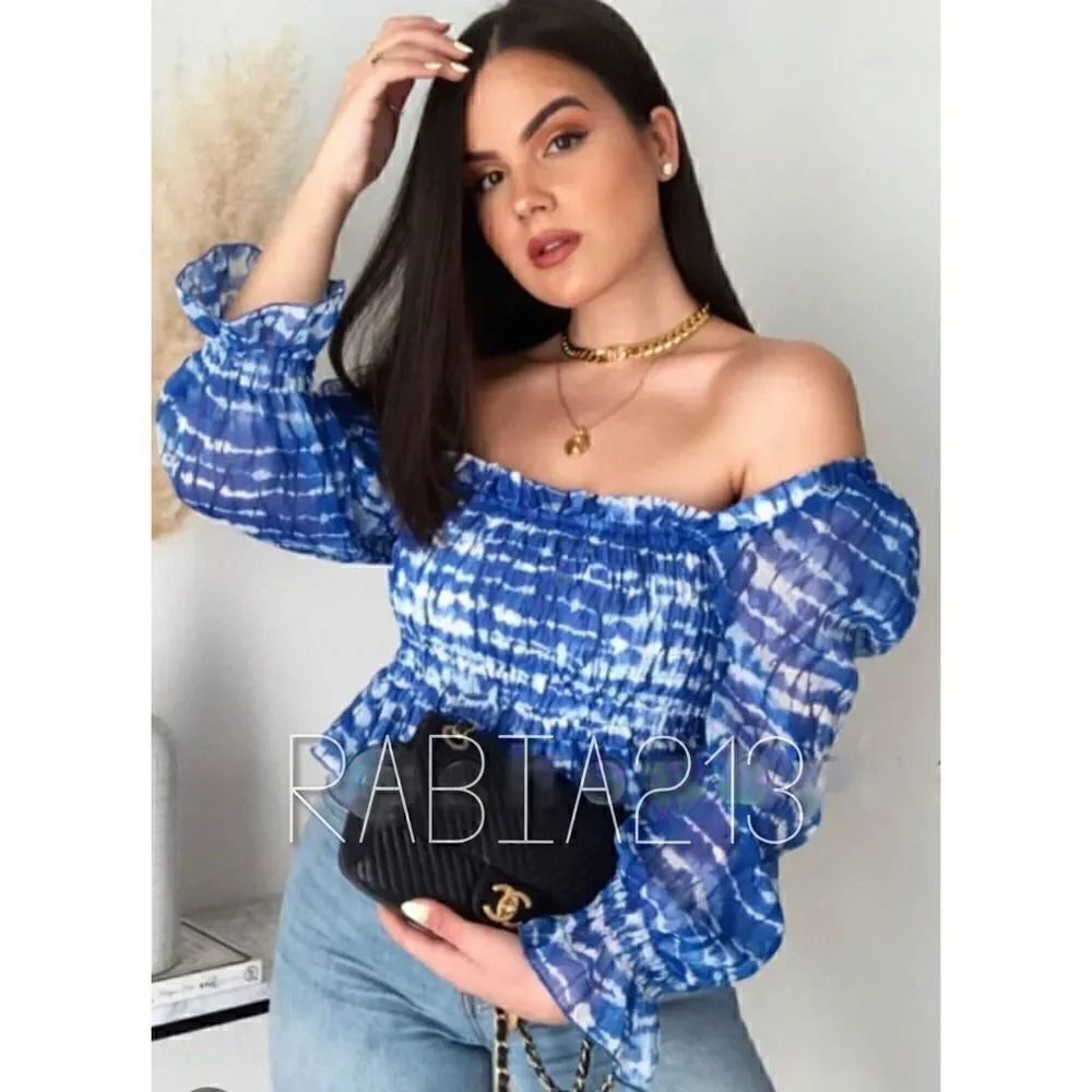 ZARA TIE-DYE CROPPED BLOUSE